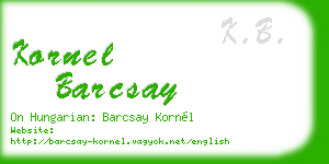 kornel barcsay business card